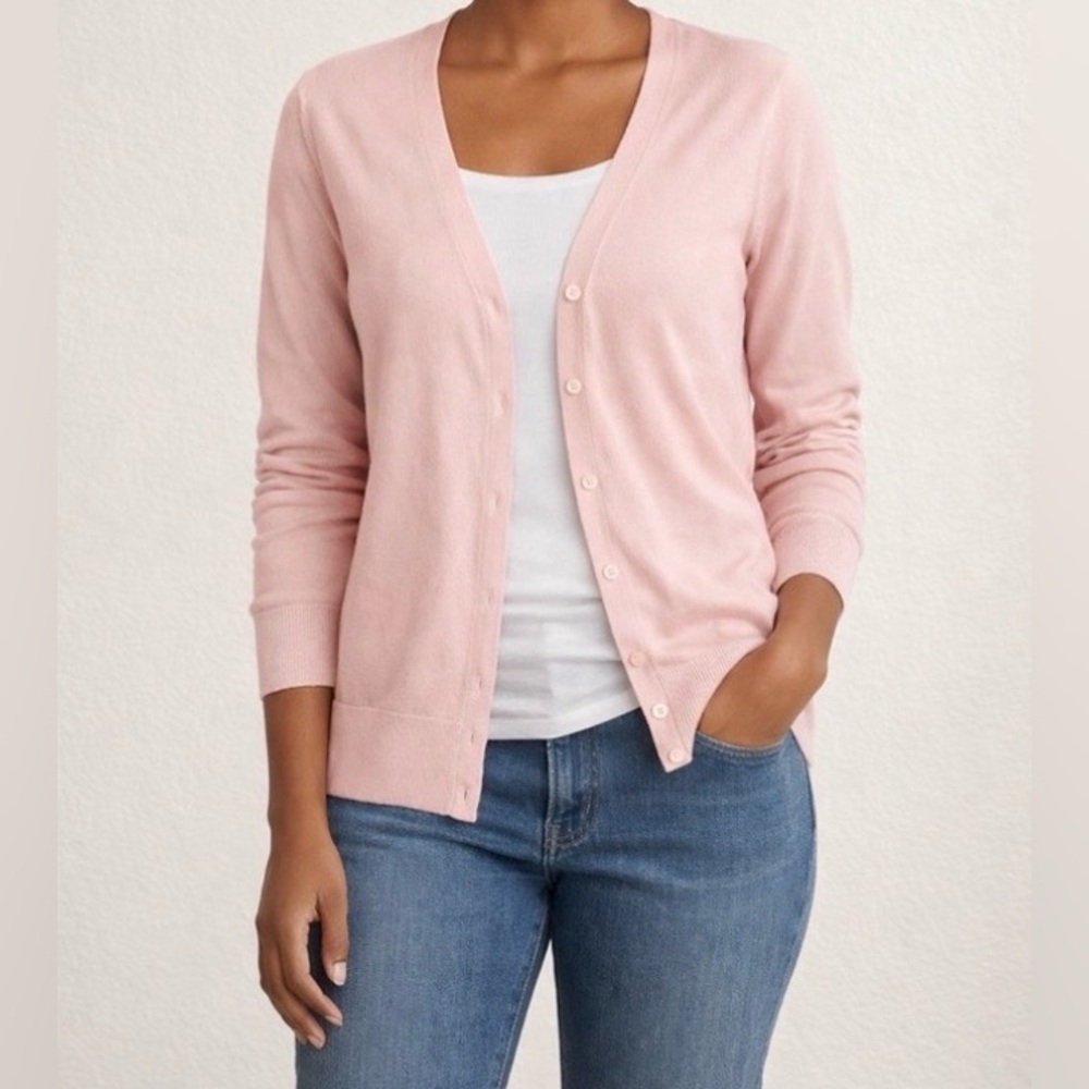 Amazon Essentials Light Pink Cardigan Sweater